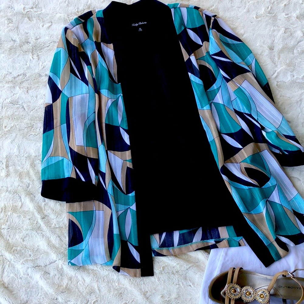 Navy Geo Print Twin Set-16